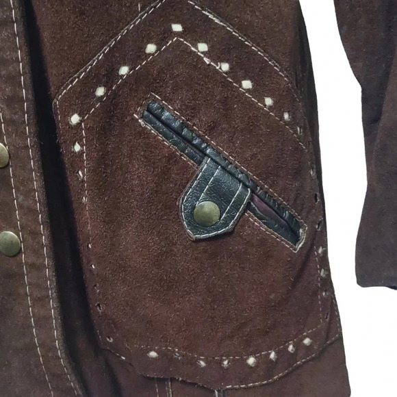 Montgomery Ward The Tannery Leather Coat Cowgirl Western Vintage - Picture 6 of 9